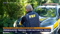 Um motorista foi preso após uma perseguição impressionante no Rio Grande do Sul. Dentro do carro, a polícia encontrou cigarros contrabandeados e muita munição de fuzil.