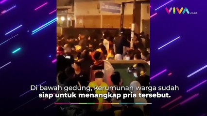 Detik-Detik Maling Kabur Lompati Gedung Bak "Spiderman"