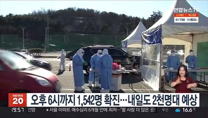 오후 6시까지 1,542명 확진…내일도 2천명대 예상