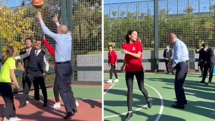Sosyal medyadaki çirkin paylaşımlara en güzel yanıt! Cumhurbaşkanı Erdoğan, gençlerle basketbol oynadı