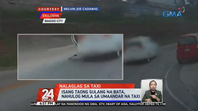 Isang taong gulang na bata, nahulog mula sa umaandar na taxi | 24 Oras