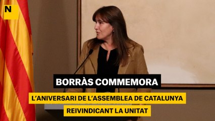 Borràs commemora l'aniversari de l'Assemblea de Catalunya reivindicant la unitat