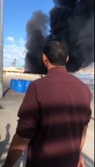 حريق كبير بباخرة سياحية في «رأس البر»