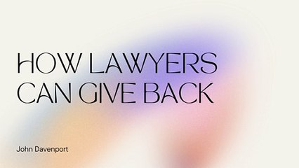 How Lawyers Can Give Back