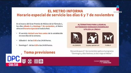 Metro tendrá horario especial por Gran Premio de México