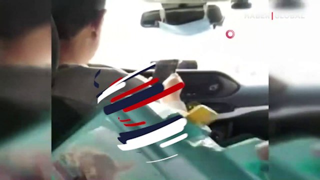 Taksi sürücüsü seyir halindeyken at yarışı izledi