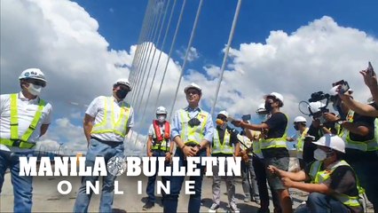 Presidential aspirant and Manila Mayor Isko Moreno talks to the media after CCLEX visit