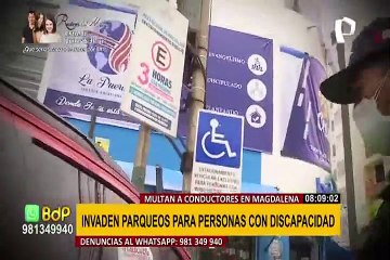 Magdalena: conductores invaden parqueos para personas con discapacidad