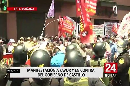 Se registraron manifestaciones en las afueras del Congreso durante sesión por el voto de confianza