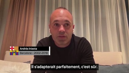 Iniesta souhaite bonne chance à Xavi