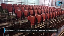 Probando los nuevos asientos del Santiago Bernabéu