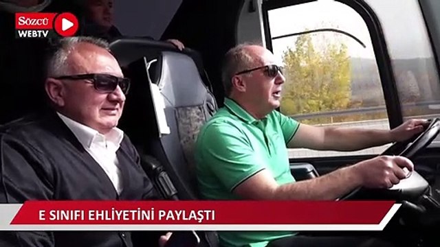 Muharrem İnce otobüs kullandı, soranlara ehliyetini gösterdi