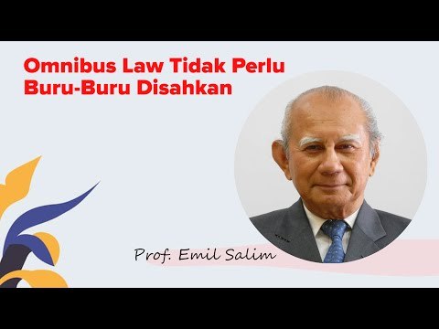 Prof Emil Salim: Omnibus Law Tidak Perlu Buru-Buru Disahkan