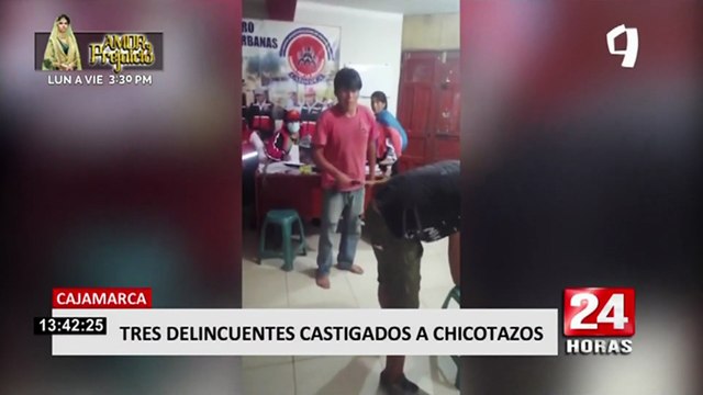 Cajamarca: rondas urbanas sorprenden y agarran a chicotazos a ladrones