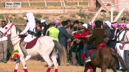 Syrians hold horse race festival in war-torn Raqa