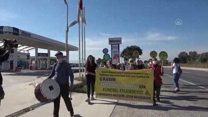 Bir grup çevreci "iklim değişikliği" eylemi yaptı