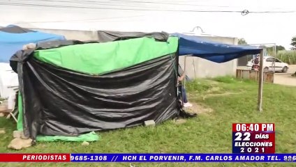 Familias elaboran refugios con "Nailo" mientras esperan a sus familiares con Covid19