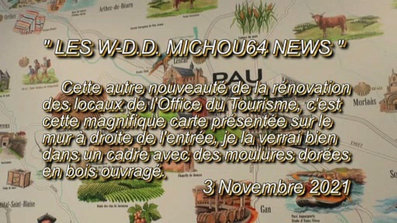 LES W-D.D. MICHOU64 NEWS - 3 NOVEMBRE 2021 - PAU - UNE MAGIFIQUE CARTE EN VENTE À L'OFFICE DU TOURISME