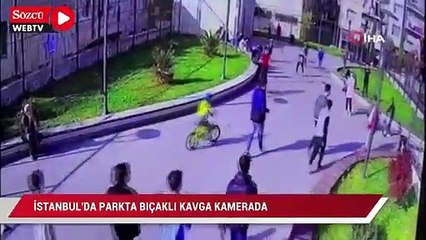 Скачать видео: İstanbul’da parkta bıçaklı kavga kamerada