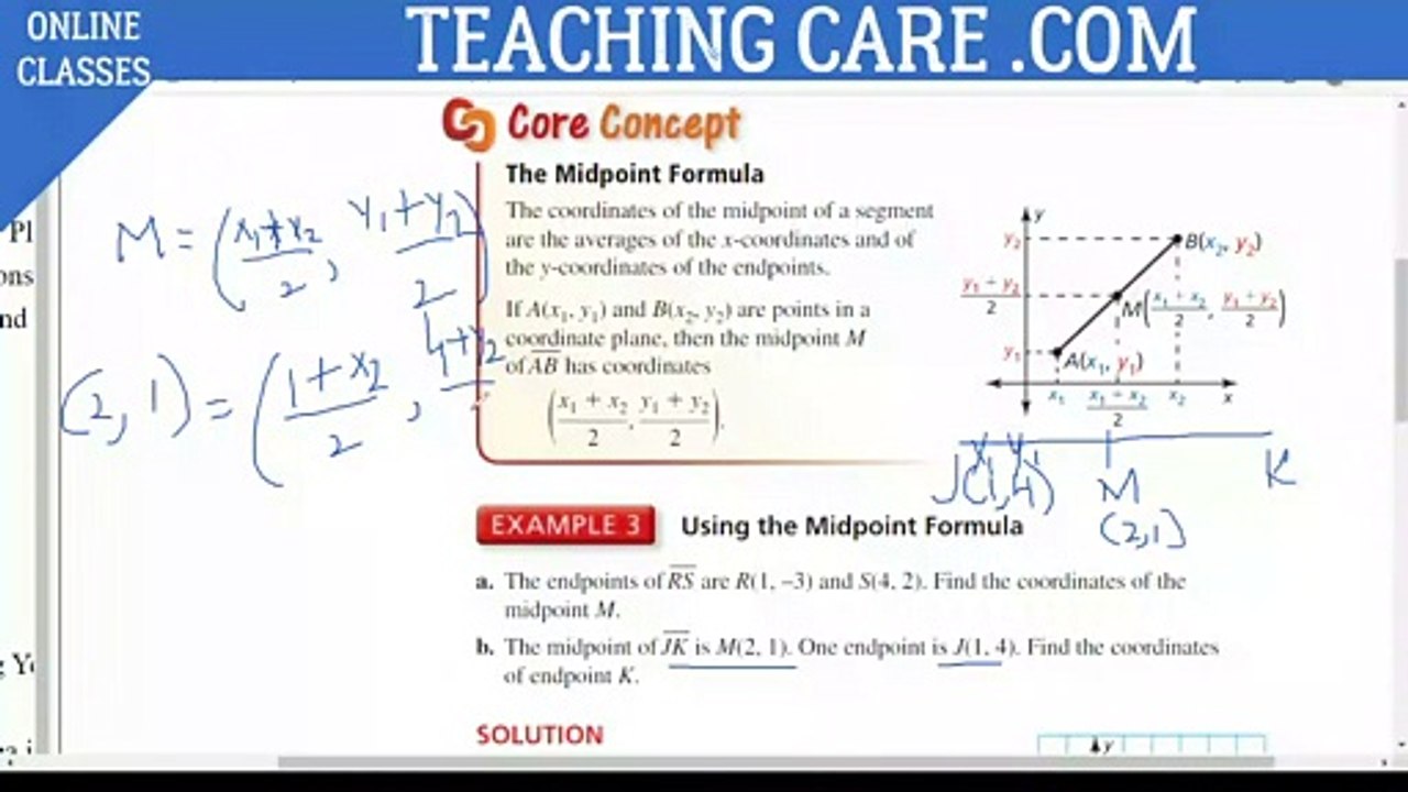 The Mid-Point Formula and Distance Formula with Examples - Mathematics