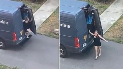 Dağıtım aracından inen gizemli kadının sırrı çözüldü