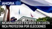 Exiliados nicaragüenses en Costa Rica protestan contra elecciones presidenciales en #Nicaragua