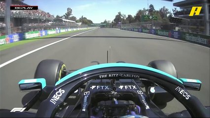 لحظة تعرض بوتاس لحادث قوي في بداية السباق وفقدانه المراكز الأول