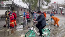 Pékin sous la neige, trois mois avant les jeux olympiques d'hiver