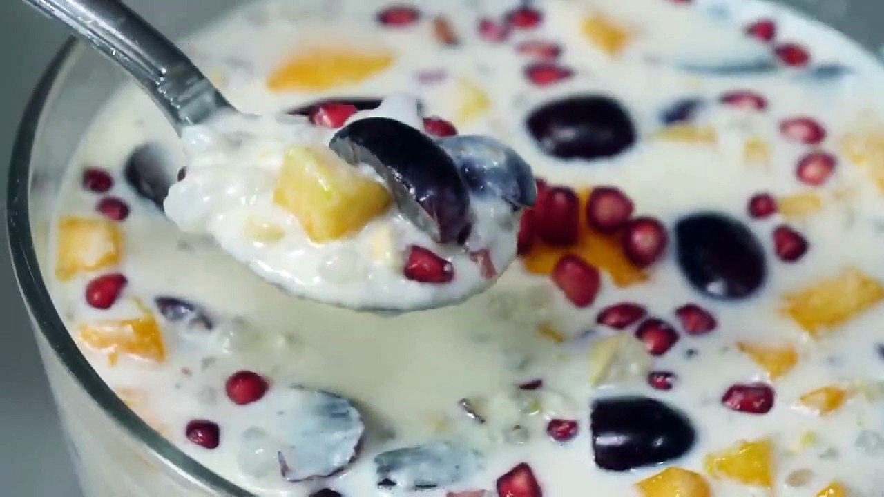 साबूदाना फ्रूट्स डिजर्ट । Sago Desserts Recipe | Sabudana Kheer with Fruits | Sago Fruits Pudding
