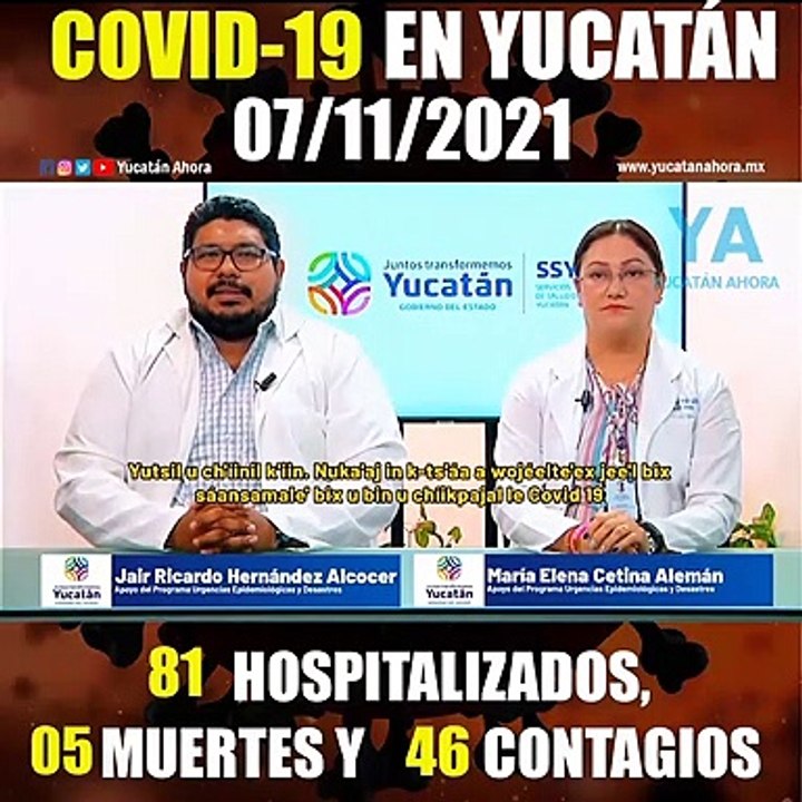 Panorama de Covid-19 en Yucatán. Actualización al 7 de Noviembre de 2021
