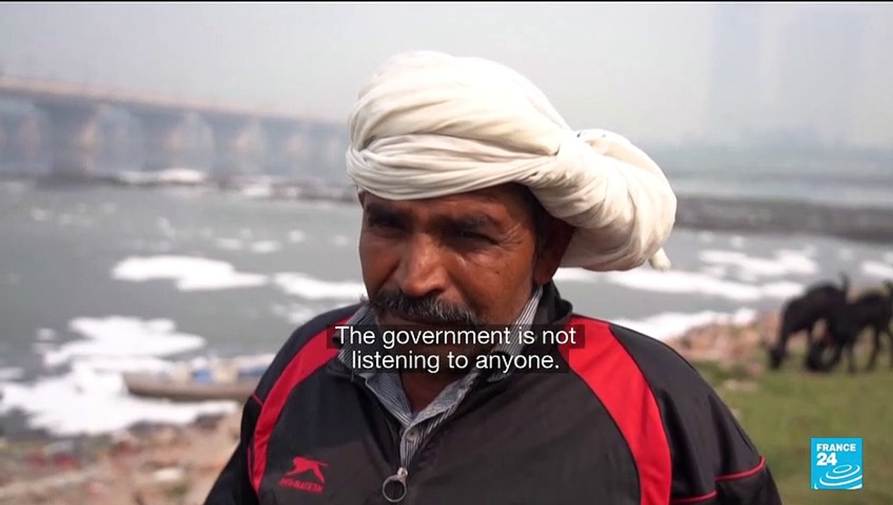 Toxic foam covers India's sacred Yamuna river