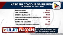 DOH, nakapagtala ng 2,646 na bagong mga kaso ng COVID-19 ngayong araw