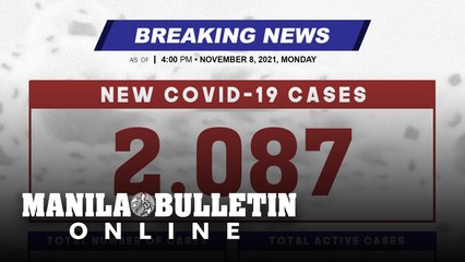 DOH reports 2,087 new cases, bringing the national total to 2,805,294, as of NOVEMBER 8, 2021