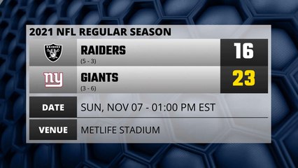 Raiders @ Giants NFL Game Recap for SUN, NOV 07 - 01:00 PM EST