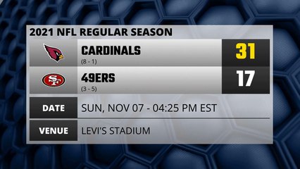 Cardinals @ 49 Ers NFL Game Recap for SUN, NOV 07 - 04:25 PM EST