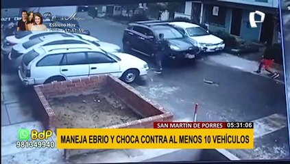 Múltiple choque en SMP: sujeto maneja ebrio e impacta con 10 autos al darse a la fuga