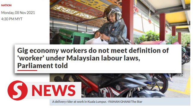 Gig economy workers do not meet definition of 'worker' under Malaysian labour laws