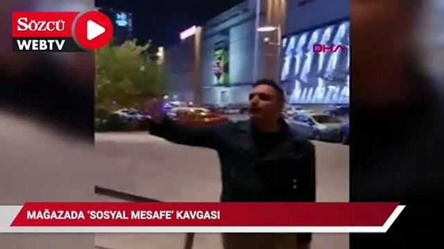 Mağazada 'sosyal mesafe' kavgası cep telefonu kamerasında