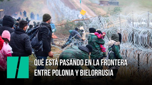 Una columna de en torno a un millar de inmigrantes irregulares se concentró hoy en la frontera entre Bielorrusia y Polonia
