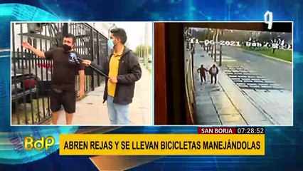 San Borja: en minutos abren reja y se llevan bicicletas manejándolas