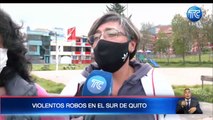 Cámaras de seguridad captan violentos robos en el sur de Quito