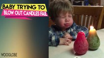 'Funny toddler faces tough luck while blowing out his birthday candles '