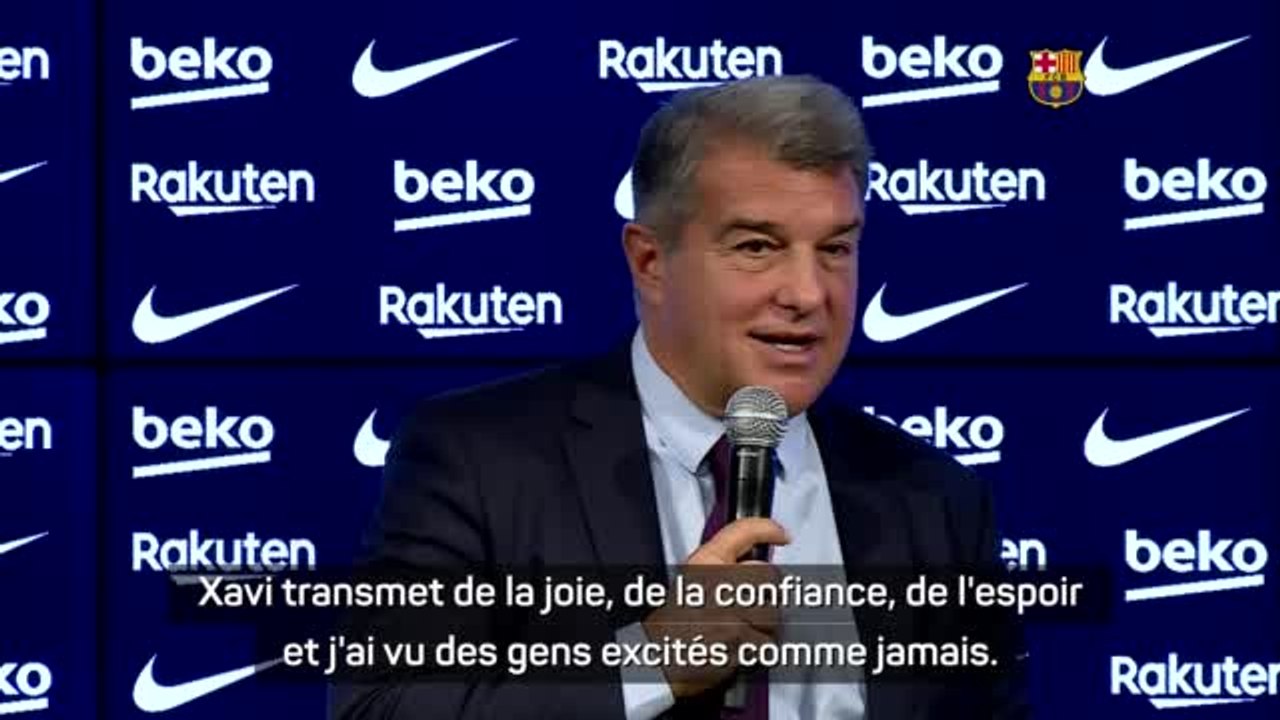 Barcelone - Laporta : "Le retour de Xavi marque l'histoire de ce club"