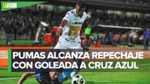 Pumas revive y vence a Cruz Azul; se mete al repechaje del Apertura 2021