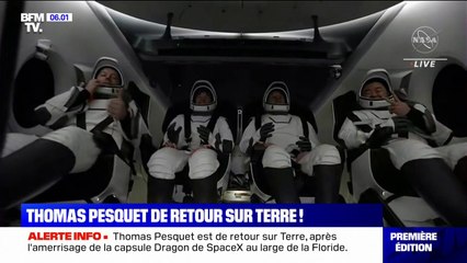 Les images du retour sur Terre de Thomas Pesquet (BFMTV)