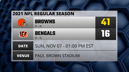 Browns @ Bengals NFL Game Recap for SUN, NOV 07 - 01:00 PM EST