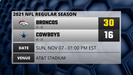 Broncos @ Cowboys NFL Game Recap for SUN, NOV 07 - 01:00 PM EST