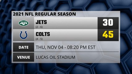Jets @ Colts NFL Game Recap for THU, NOV 04 - 08:20 PM EST