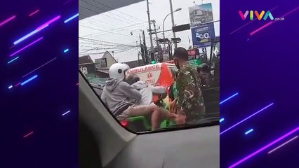 Sok Arogan Geber Motor Pria Ini Kena Mental  Ditempeleng TNI