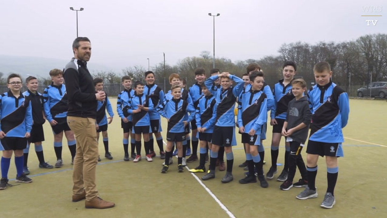 Owen Watkin visits his old school
